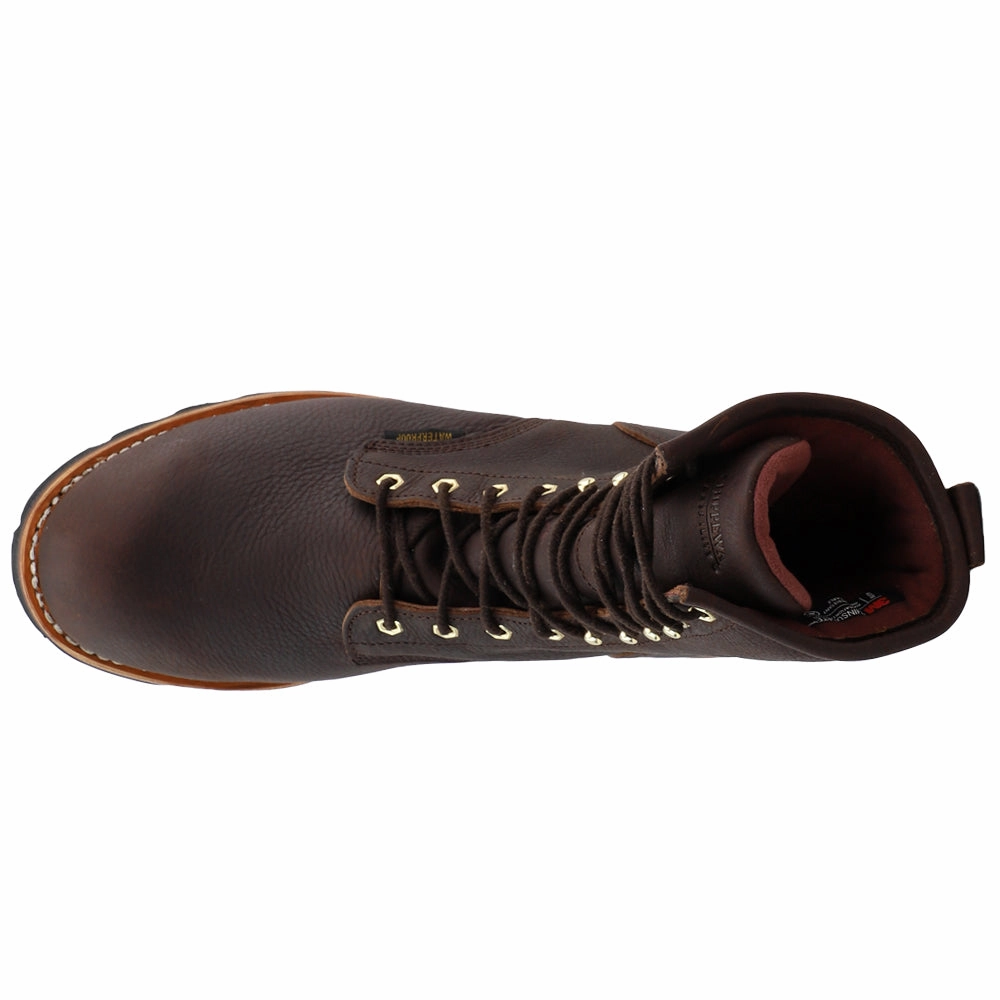 Outdoor Support Paladin 8 Inch Waterproof Insulated Steel Toe Logger Lace Up Work Boots