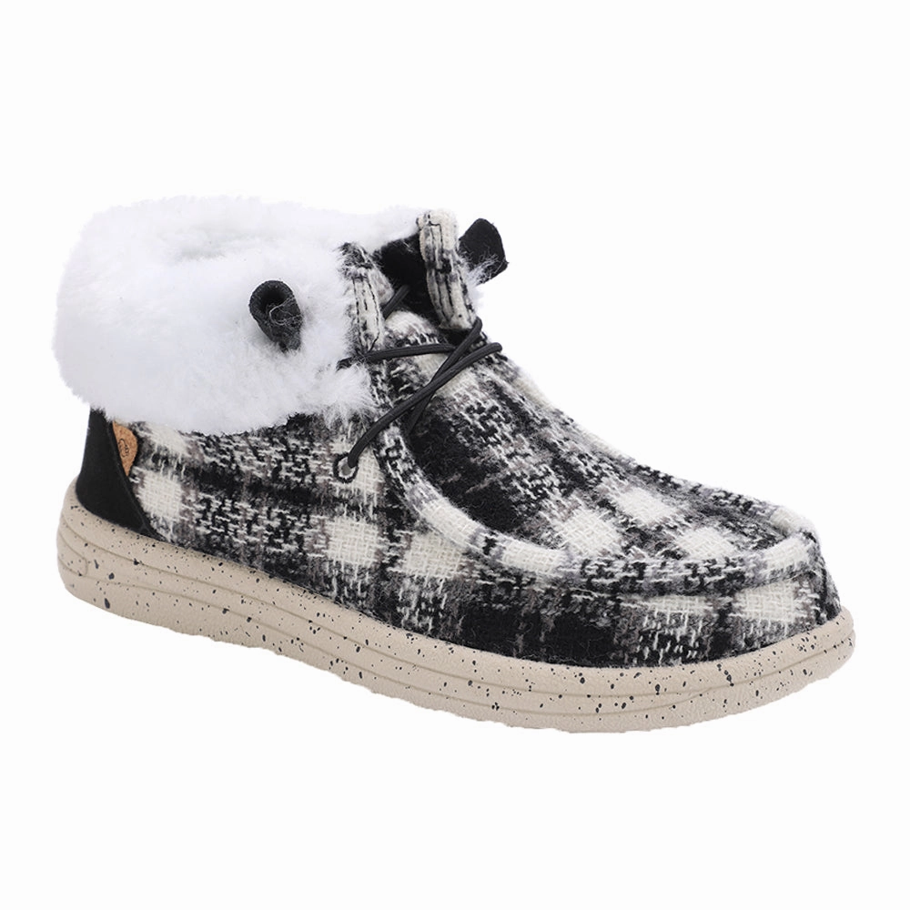 Cassidy Plaid Bootie Slippers Weatherproof Seam Casual