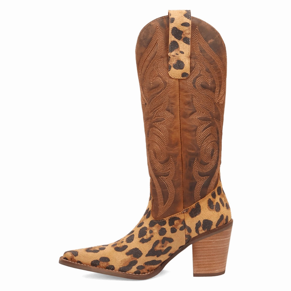 Hensley Leopard Embroidered Snip Toe Cowboy Boots Appropriate