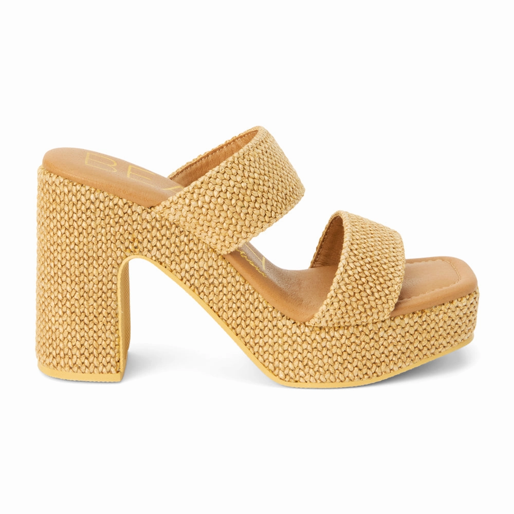 Shock-absorbent flexibility Gem Platform Block Heel Sandals