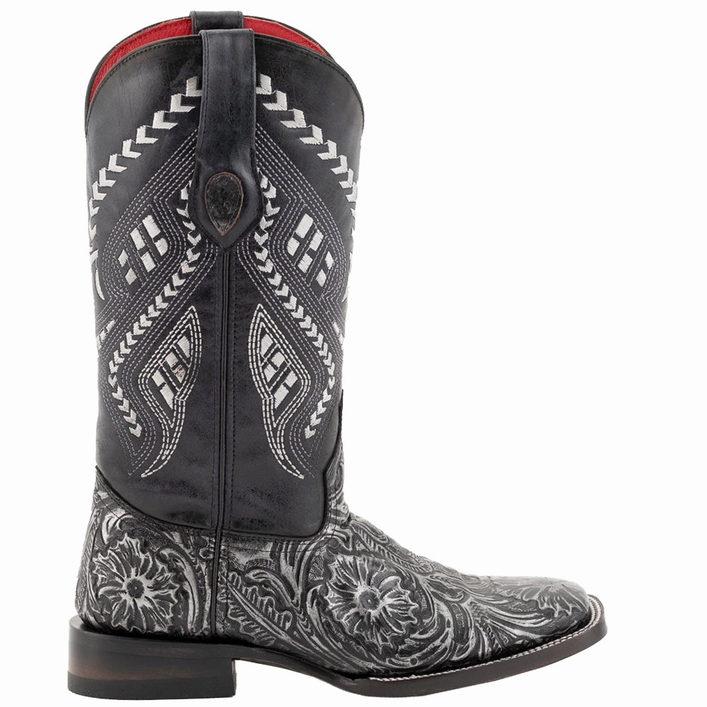 Contemporary ease cut Cleopatra Embossed Square Toe Cowboy Boots