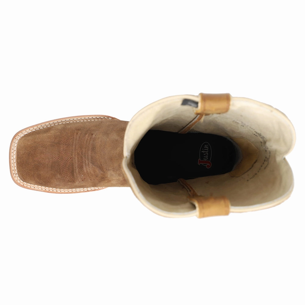 Hombre Suede 13 Inch Square Toe Cowboy Boots Odor Control Treatment