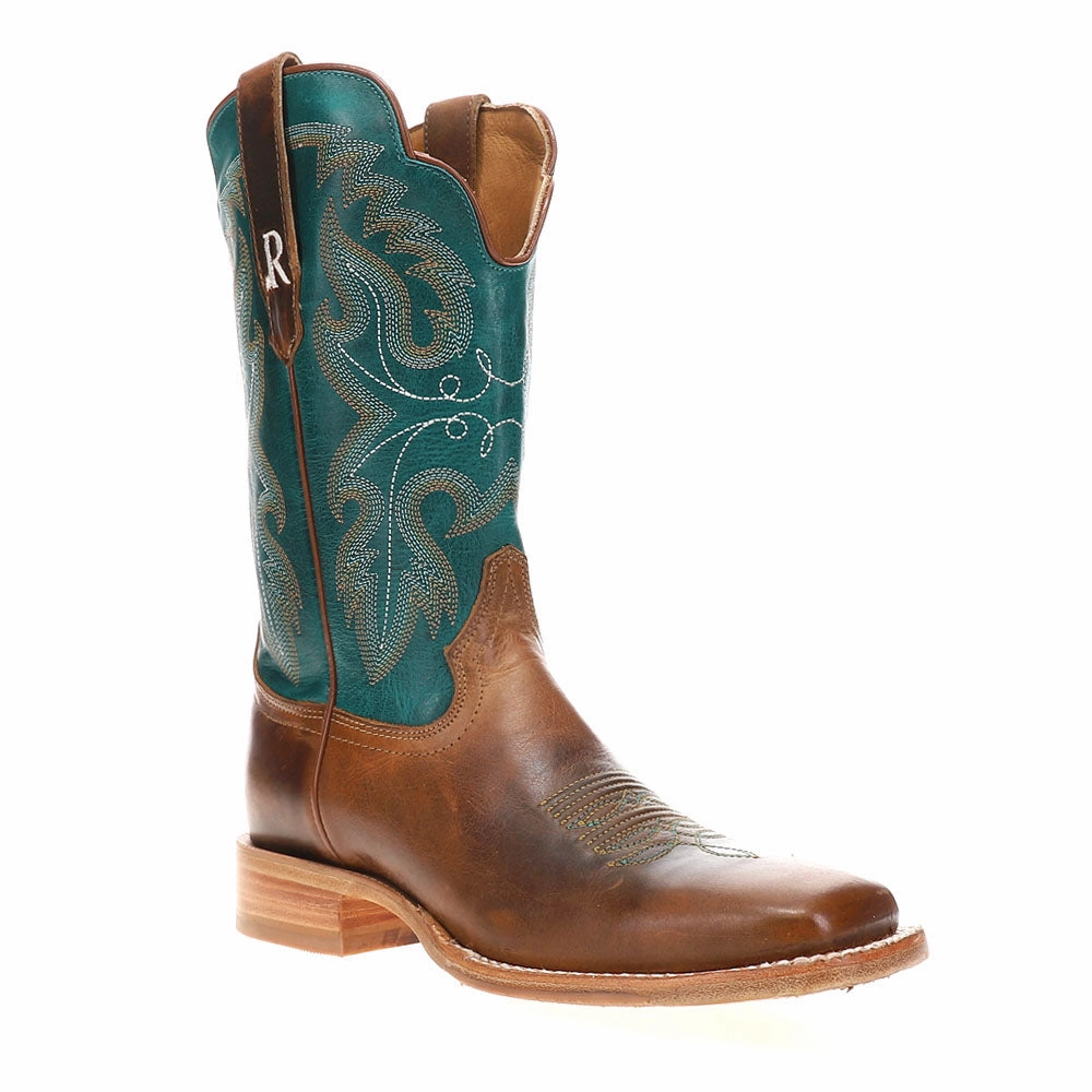 coastal performance - enhancing Honey Cowhide Embroidered Wide Square Toe Cowboy Boots