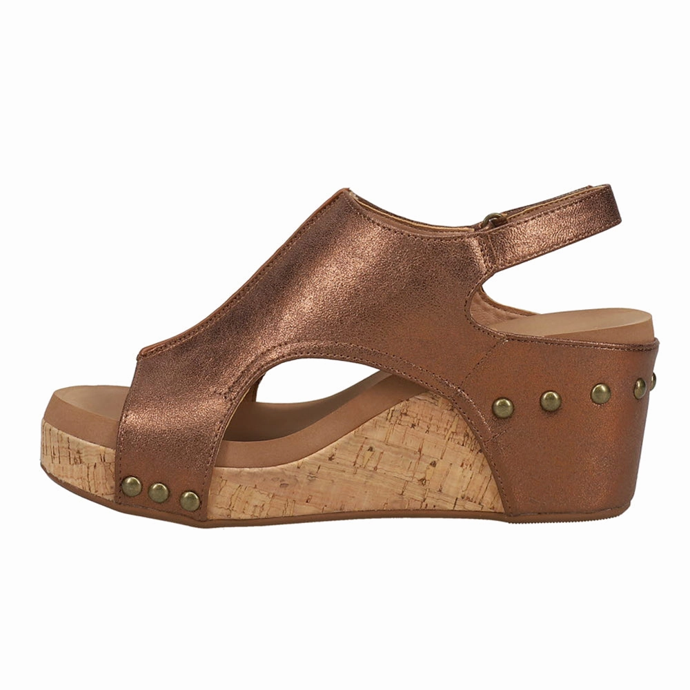 Carley Studded Slingback Wedge Sandals ventilation channels