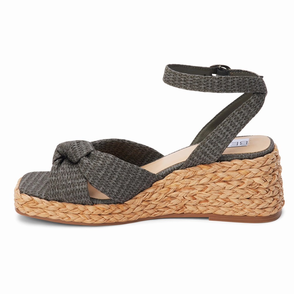 Volleyball Flexible Midsole Construction Ibiza Ankle Strap Espadrille Wedge Sandals