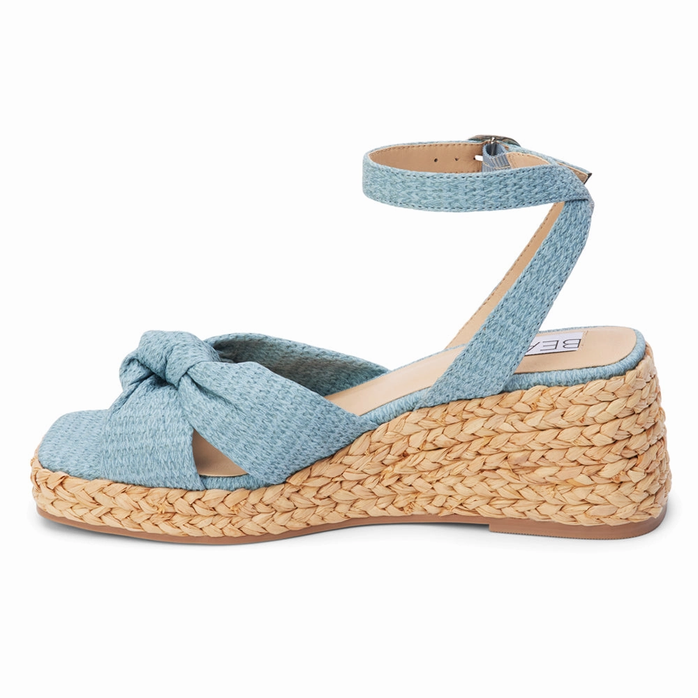 Non Marking Tread Ibiza Ankle Strap Espadrille Wedge Sandals