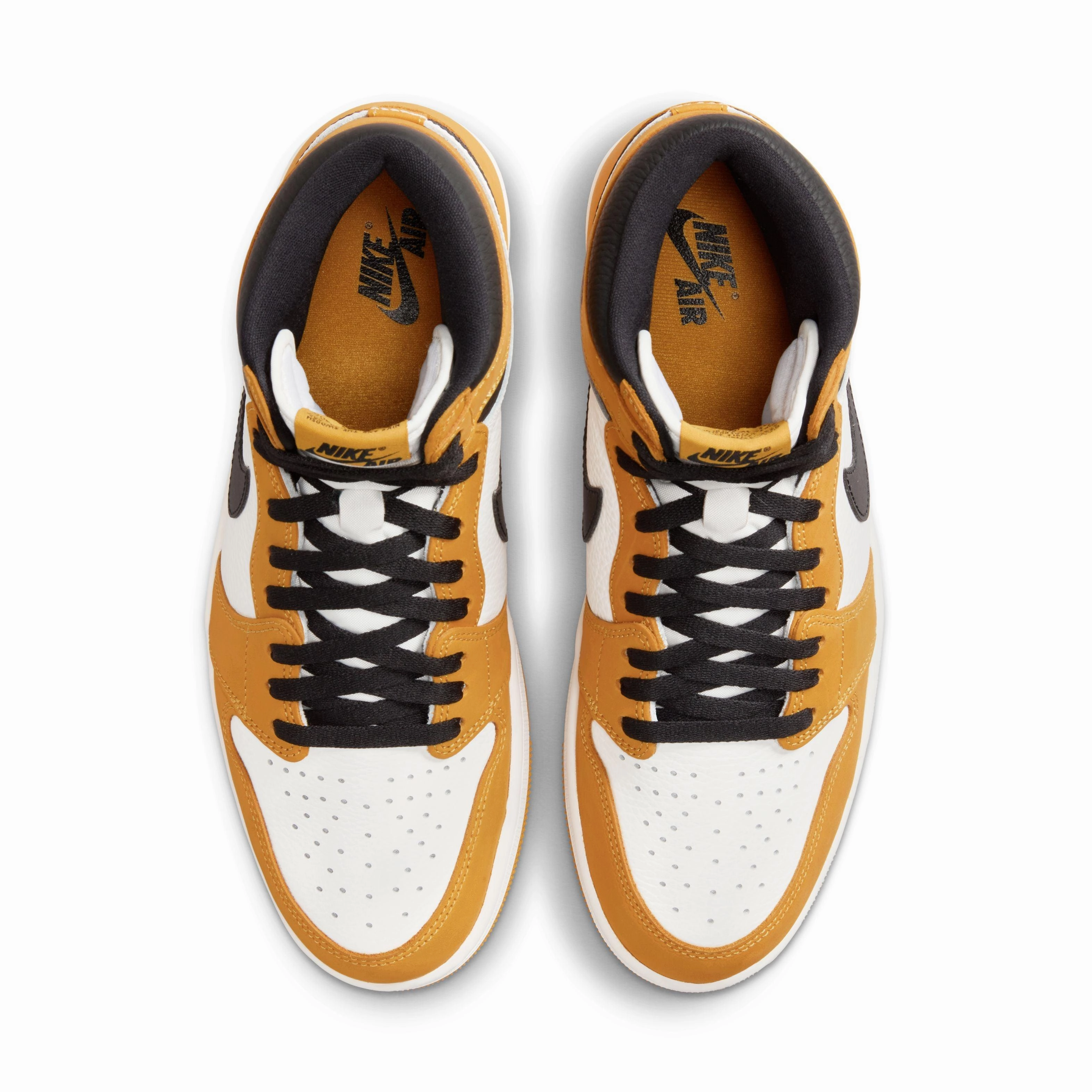 Recycled Fabric Construction Shock-absorbent materials Air Jordan 1 Retro High OG 'Yellow Ochre'