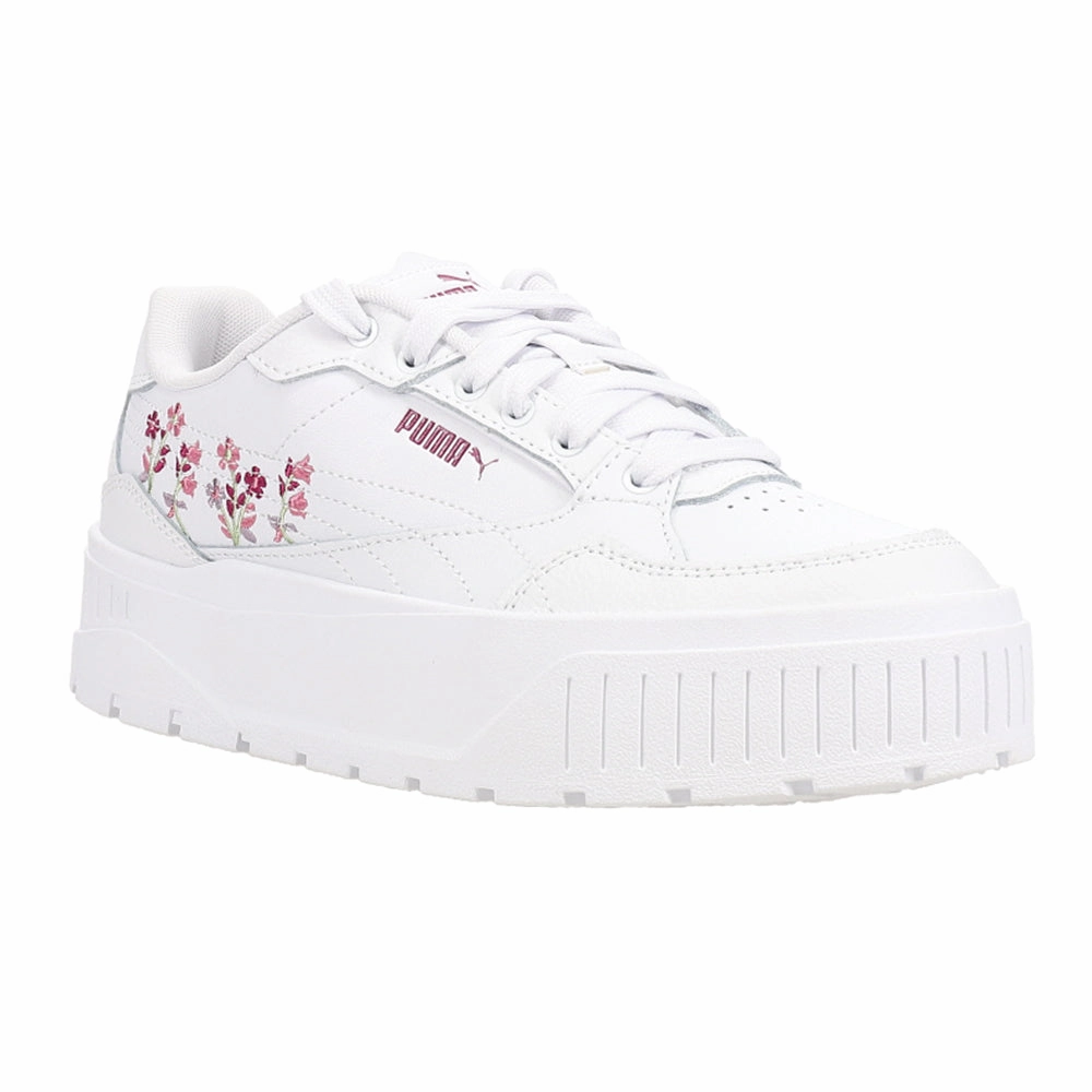 Karmen II Idol Novelty Embroidered Floral Lace Up Sneakers Abrasion Resistant Toe Cap