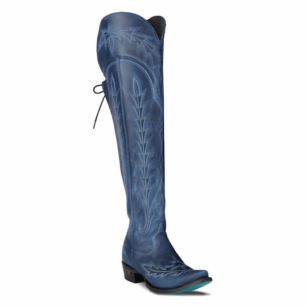 Lexington OTK Embroidered Snip Toe Corset Boot wooden Hybrid Foam Technology