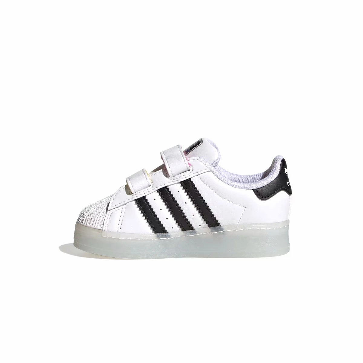 Kids Superstar 360 LED 'Cloud White Core Black' Leather rustic