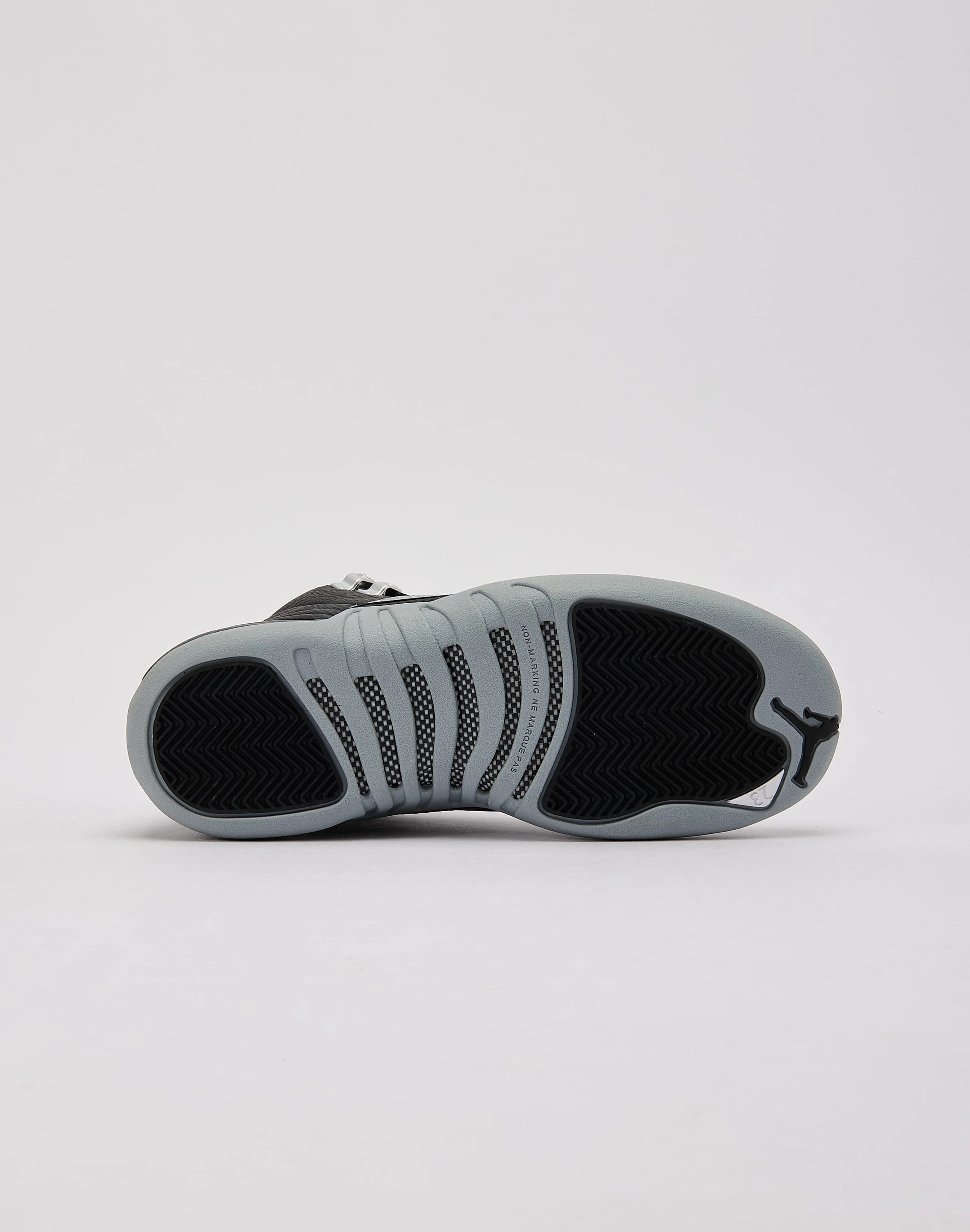 Breathable wear breathable user Jordan Air Jordan 12 Retro 'Black Wolf Grey' Grade-School