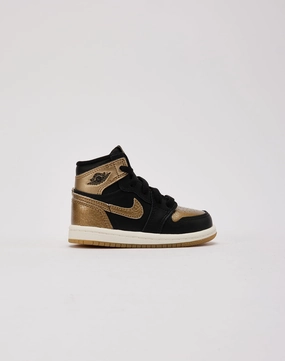 Impact protection Jordan Air Jordan 1 Retro High OG ??Black And Gold?? Toddler