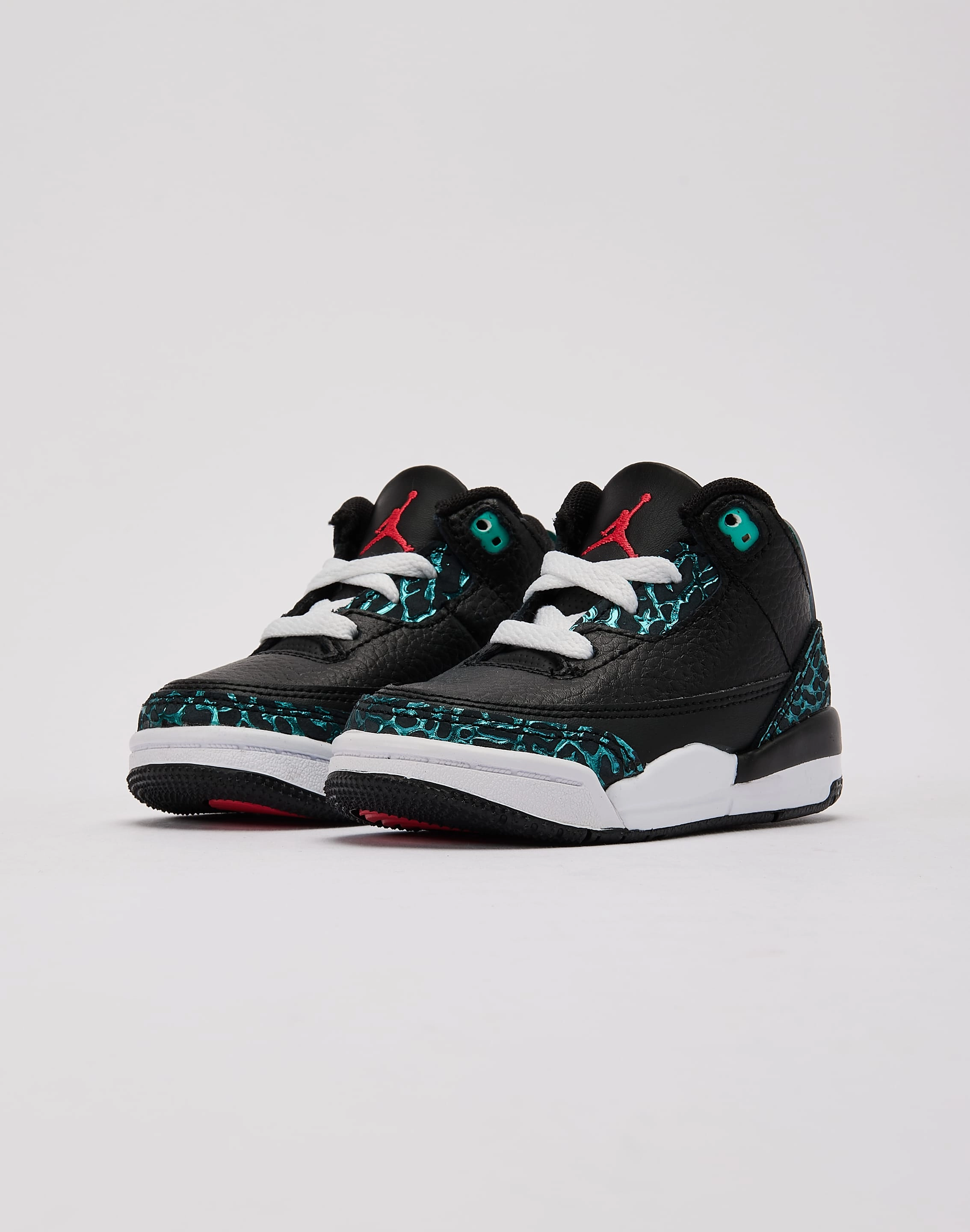 hook and loop closure Eco Friendly Fabric Jordan Air Jordan 3 Retro SE 'Black and Hyper Jade' Toddler