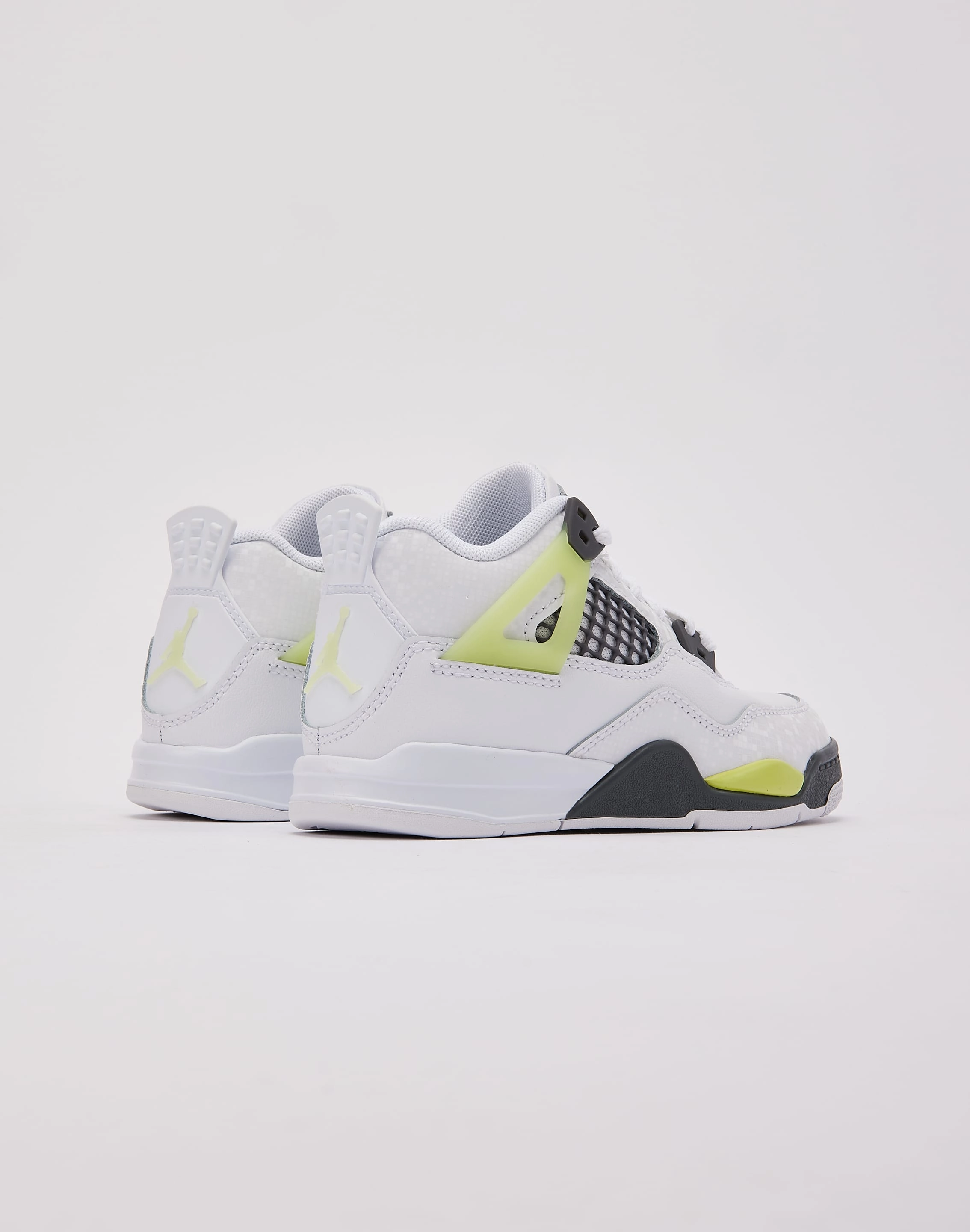 Sturdy Heel Support Ventilation Holes System Jordan Air Jordan 4 Retro 'Light Lemon Twist' Pre-School