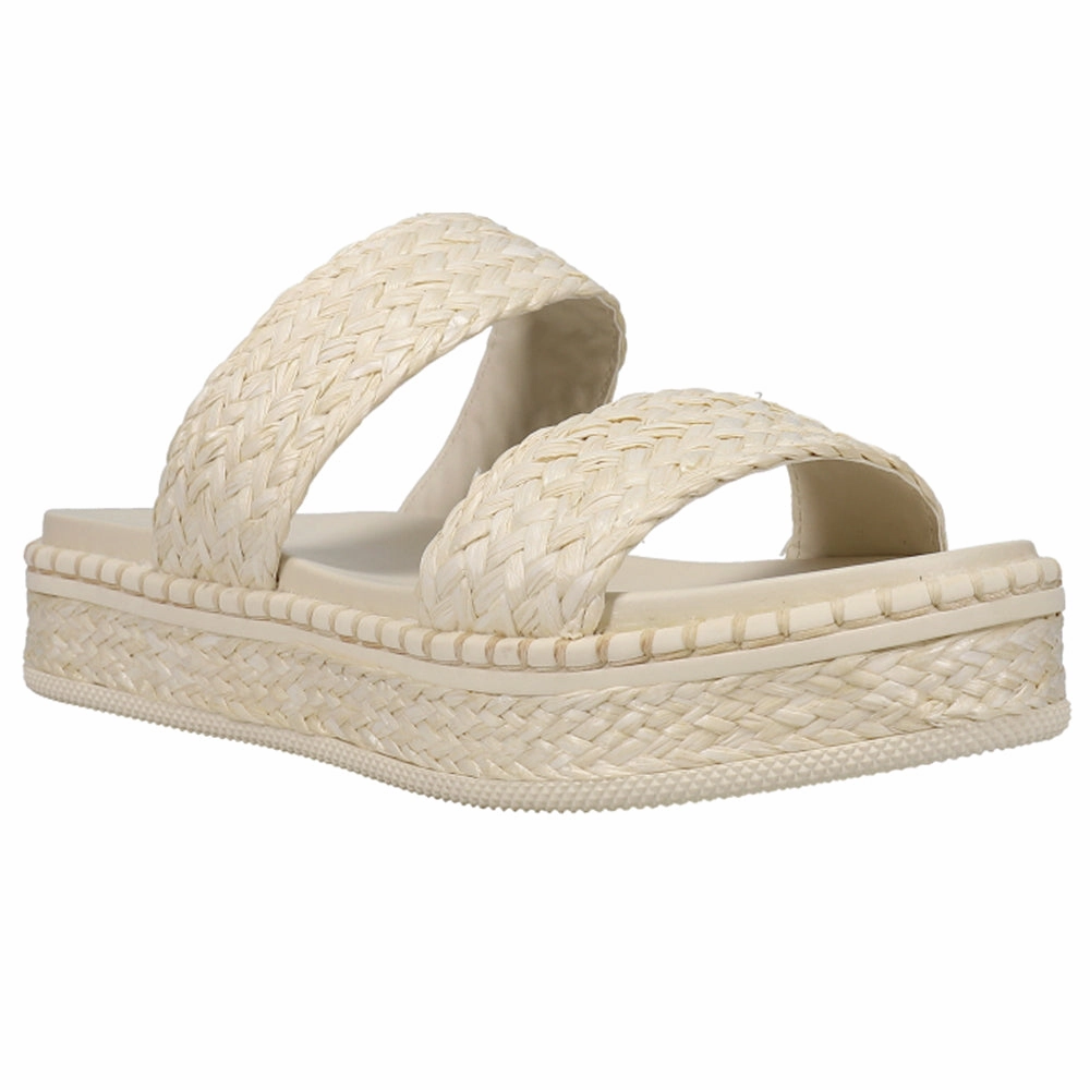 mules Kady Braided Raffia Platform Slide Sandals