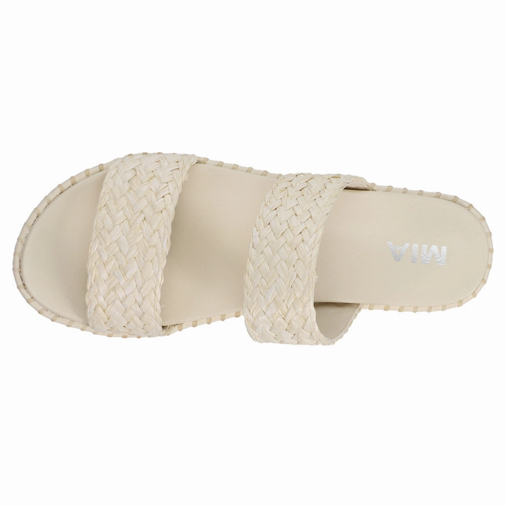 Kady Braided Raffia Platform Slide Sandals Shock-absorbent arch