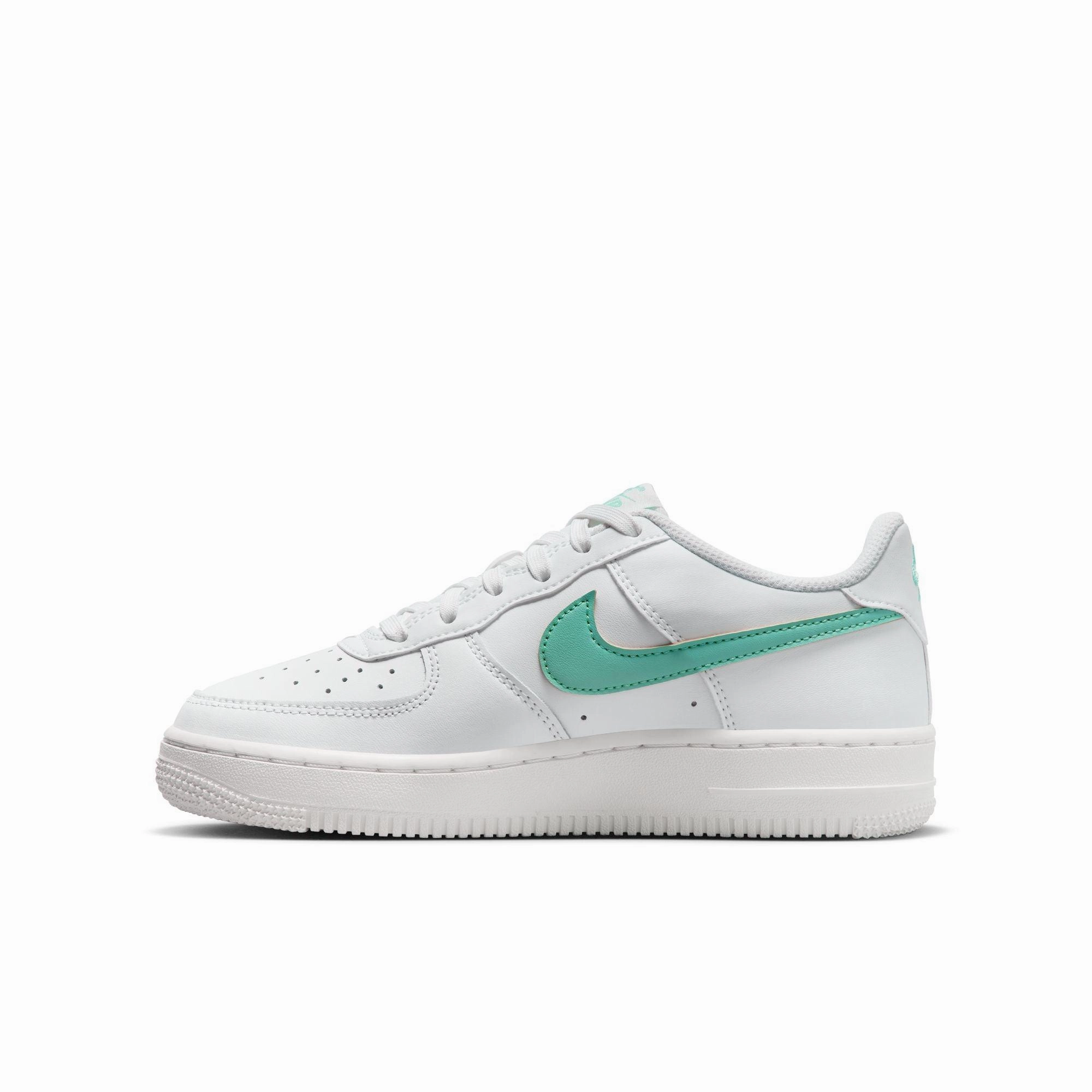 Kid's Air Force 1 'White Emerald Rise' Adjustable Strap Mechanism