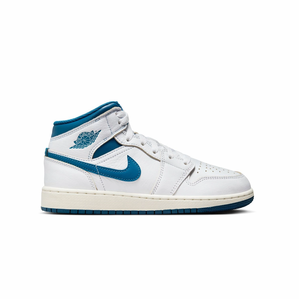 Kids Air Jordan 1 Mid 'White Industrial Blue' Arch Support System junior