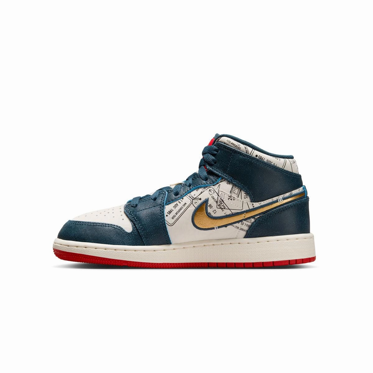 Kids Air Jordan 1 Mid SE 'Take Flight' Orthopedic Footbed Design workers'