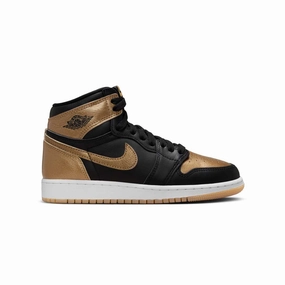 interesting Waterproof Membrane Layer Kids Air Jordan 1 Retro High OG 'Black Metallic Gold'