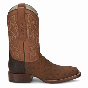 Stylish Protection King 11 Inch Full Quill Ostrich Square Toe Cowboy Boots