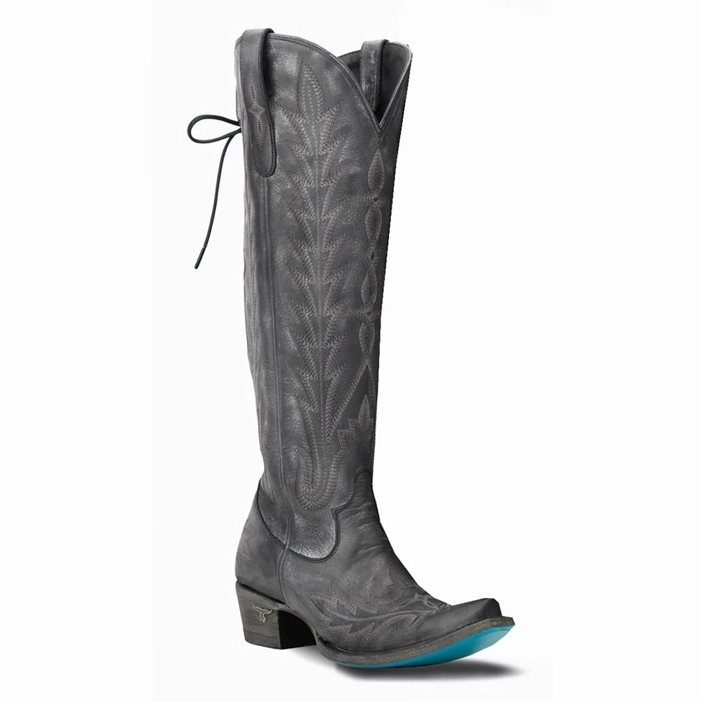 Lexington Knee High Embroidered Corset Cowboy Boot river