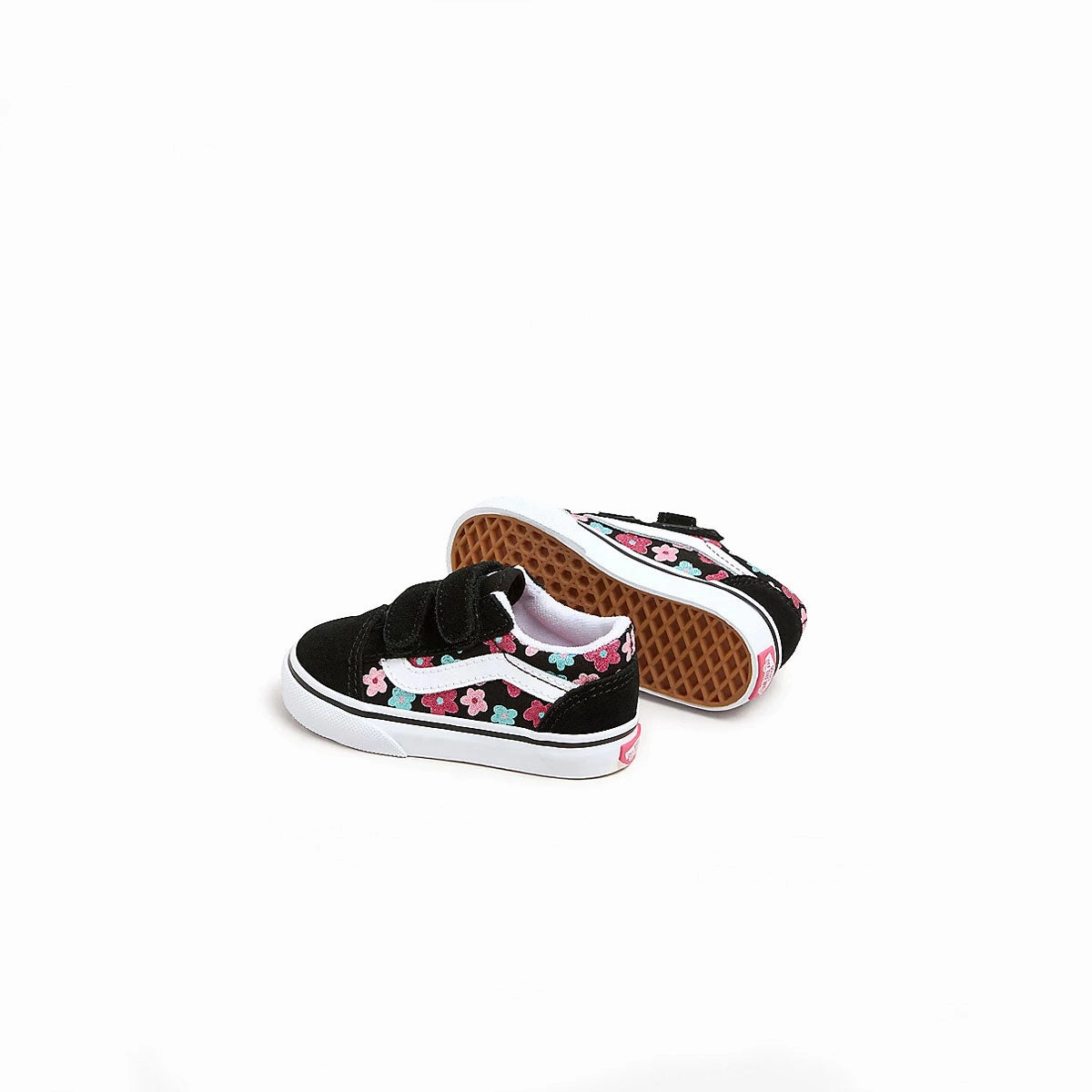 Toddlers Old Skool Hook & Loop 'Flower Glitter' Seam Free Upper Fitness Focus