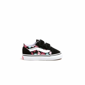 Toddlers Old Skool Hook & Loop 'Flower Glitter' Padded Edge