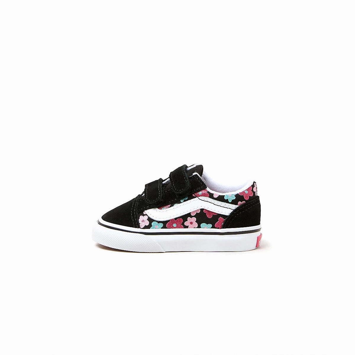 Toddlers Old Skool Hook & Loop 'Flower Glitter' Durable Material