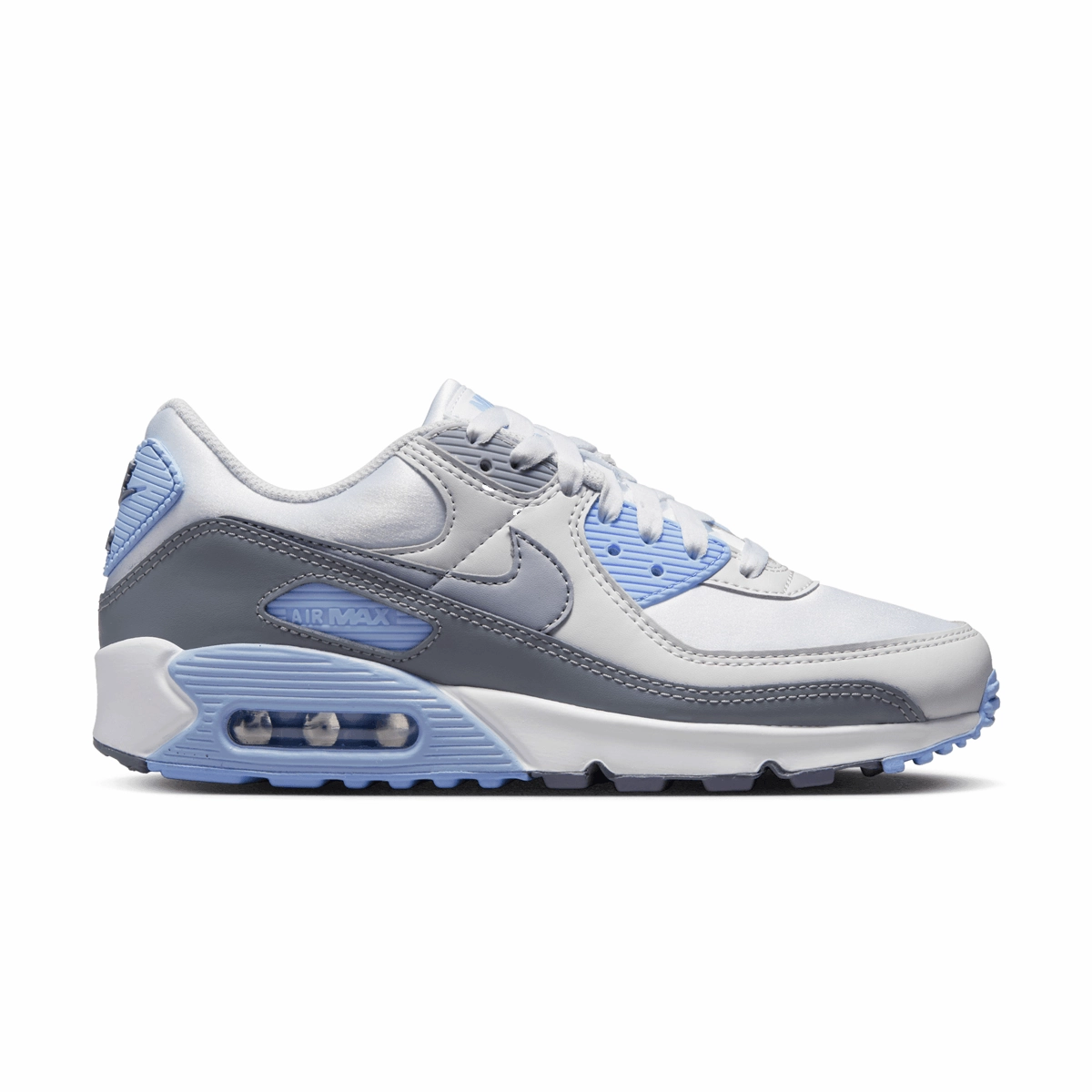 Wmns Air Max 90 'Grey Light Blue' Streamlined Design Traction Enhancing Treads