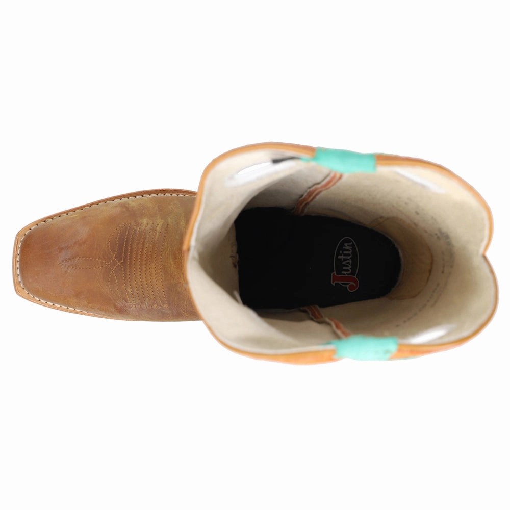 Lorena 13 Inch Square Toe Cowboy Boots Durable ease Ergonomic Fit