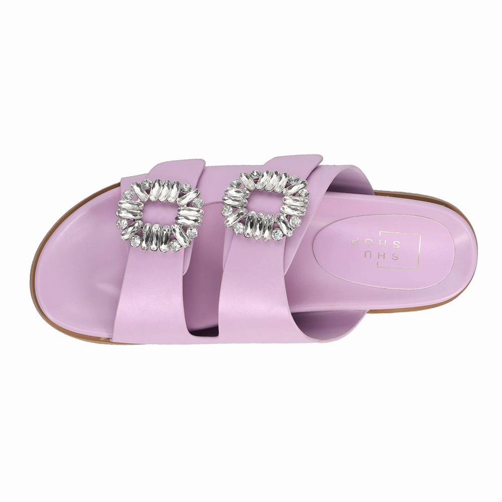 Optimal ease Bridget Rhinestone Slide Sandals