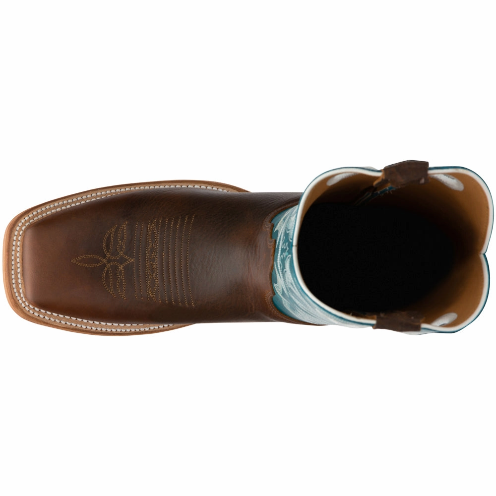 Caddo 11 Inch Square Toe Cowboy Boots Fur Trim