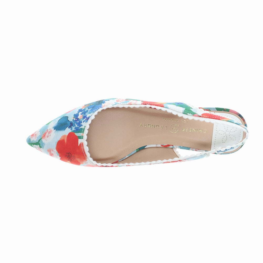 sporty - style Mango Floral Pointed Toe Slingback Pumps