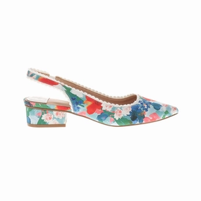 Mango Floral Pointed Toe Slingback Pumps least trendy moccasins