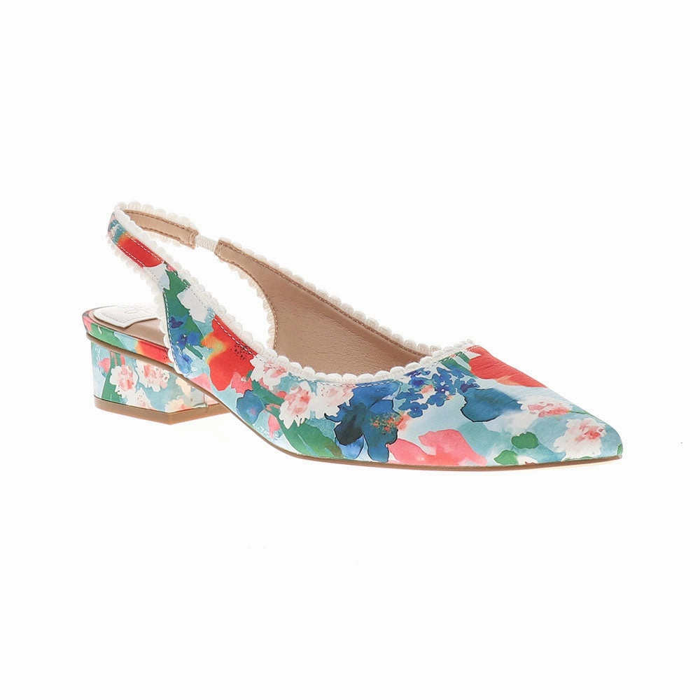 purest least trendy Mango Floral Pointed Toe Slingback Pumps