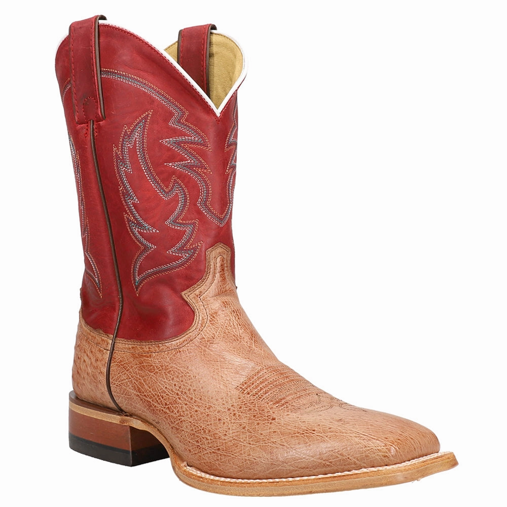 McLane 11 Inch Smooth Ostrich Square Toe Cowboy Boots Tough Exterior Party Goer