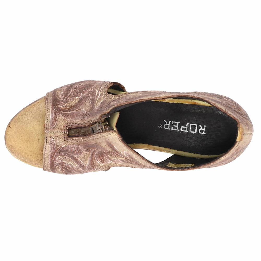 street walkers flexible user Mika Embossed Open Toe Shooties