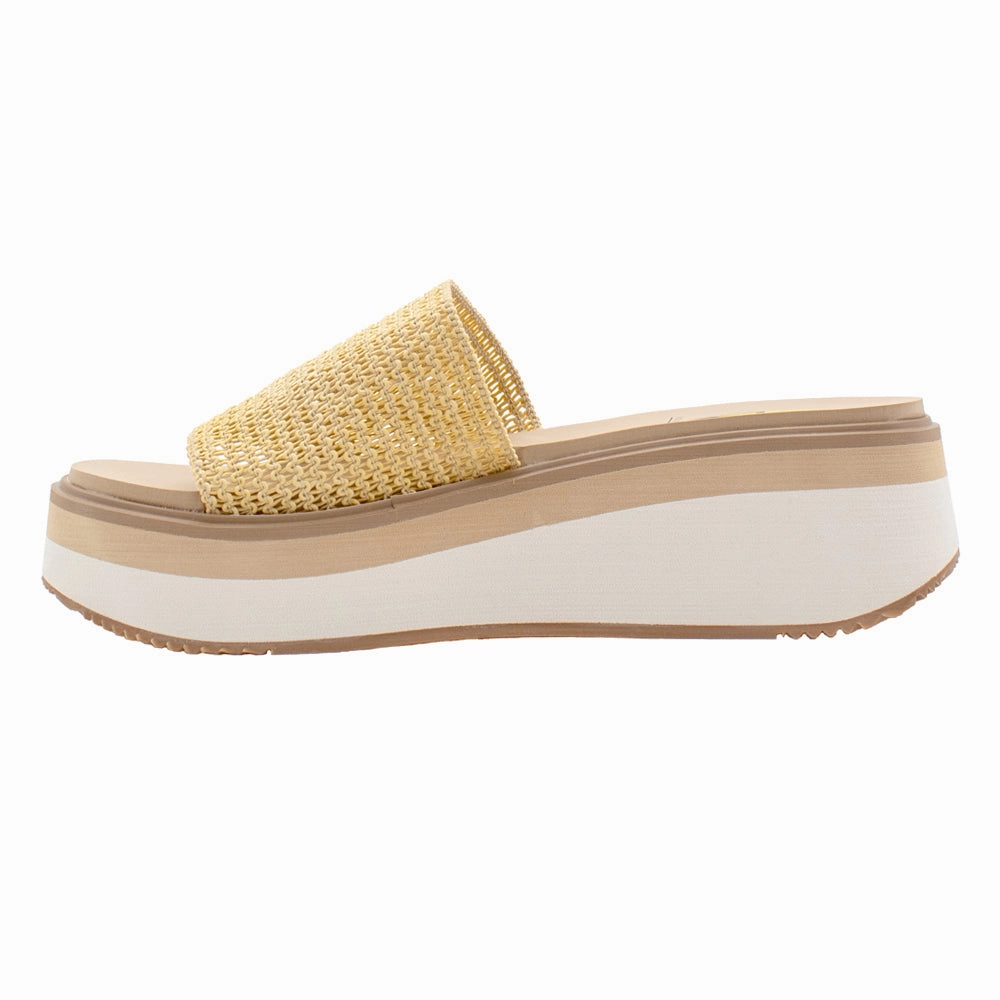 Multi-functional lining High Rebound Foam Portobello Platform Slide Wedge Sandals