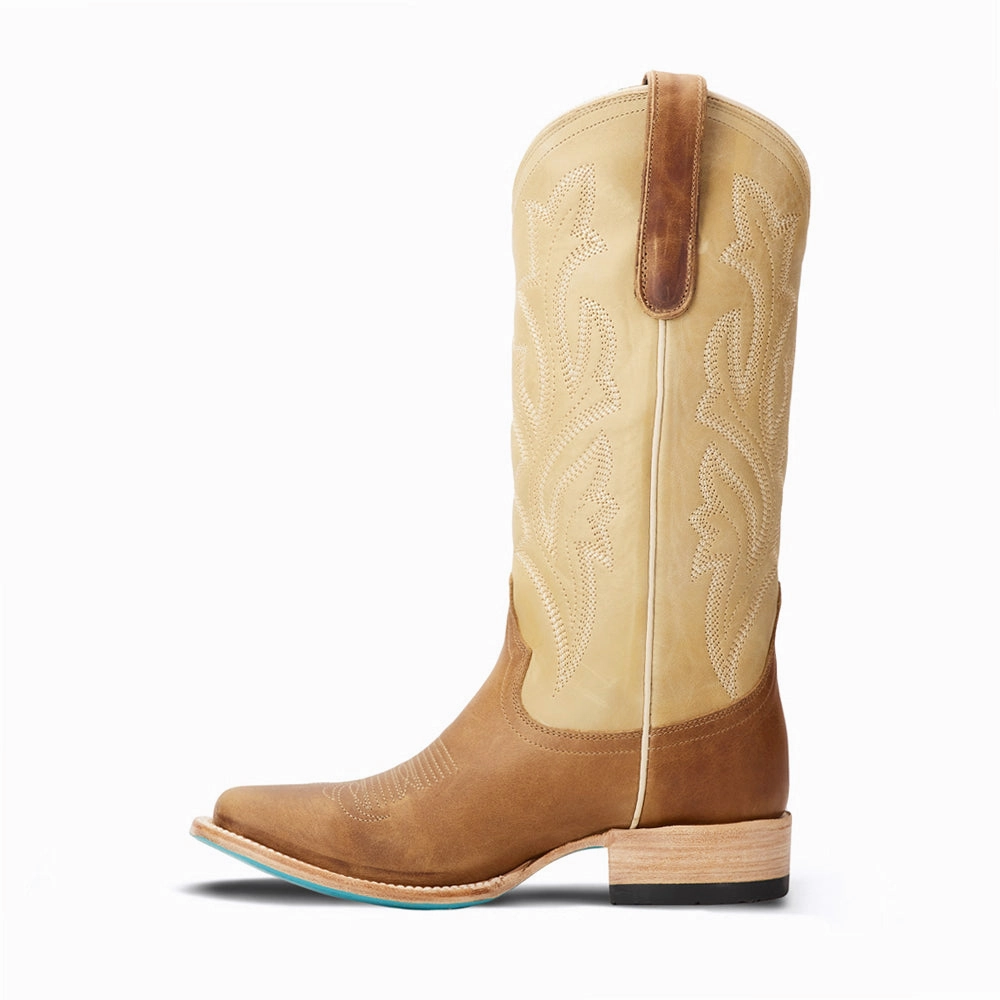 Cushioned Design Classic Embroidered Square Toe Cowboy Boot