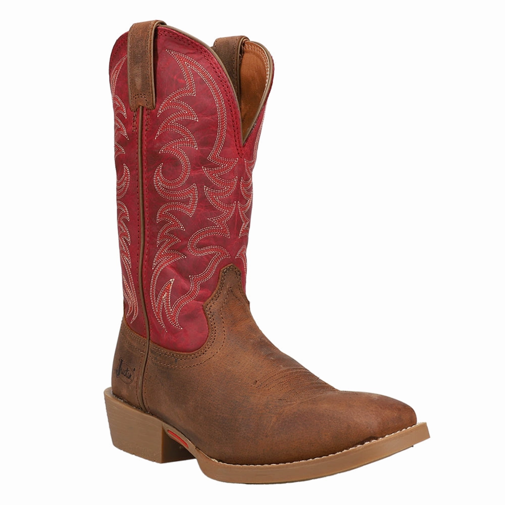 Muley 12 Inch Square Toe Cowboy Boots Winter Scene