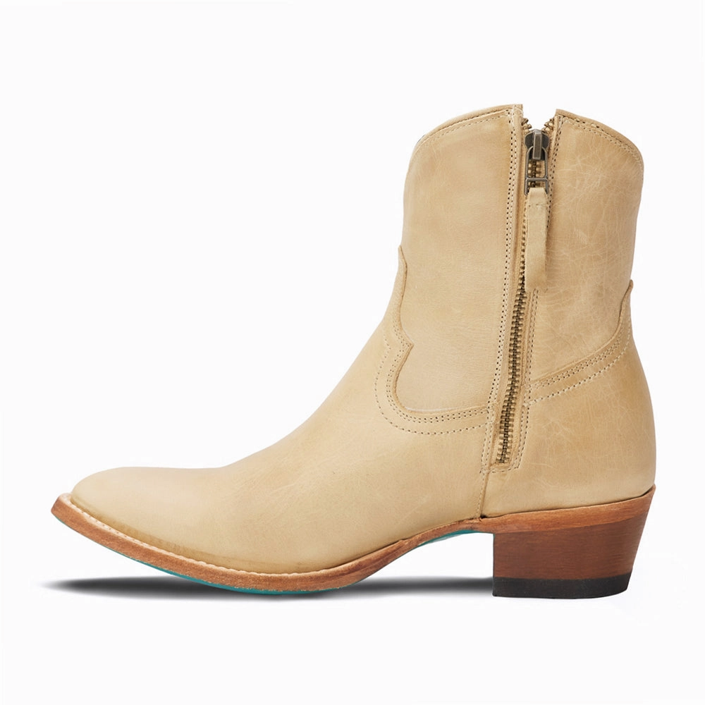 least party Plain Jane Zippered Round Toe Cowboy Bootie