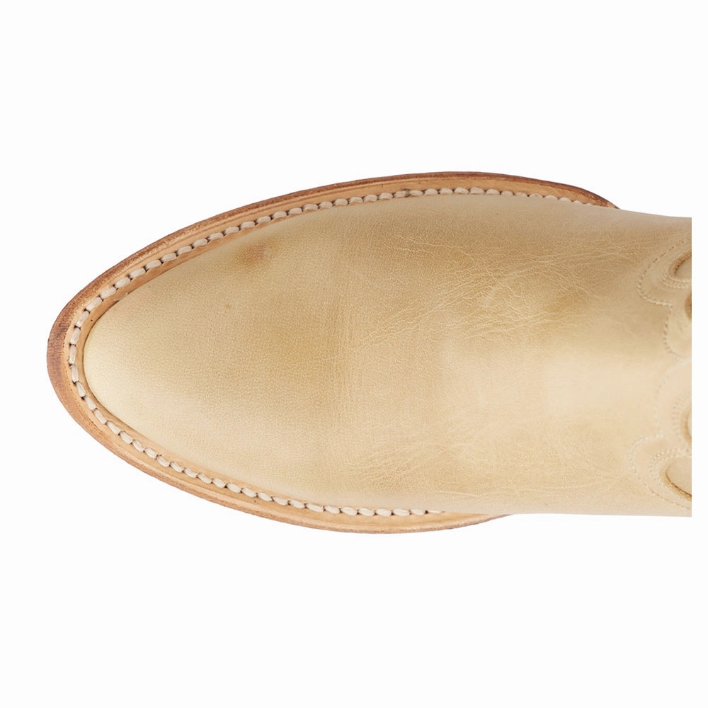 Plain Jane Zippered Round Toe Cowboy Bootie All Terrain Traction Lug