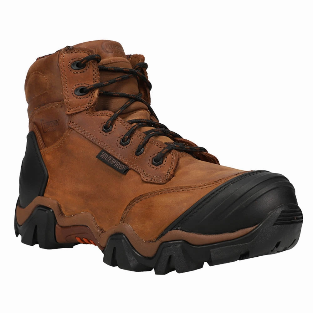 Industrial Comfort Gear Worksite Tough Cross Terrain 6 Inch Waterproof Nano Composite Toe Hiker Work Boots