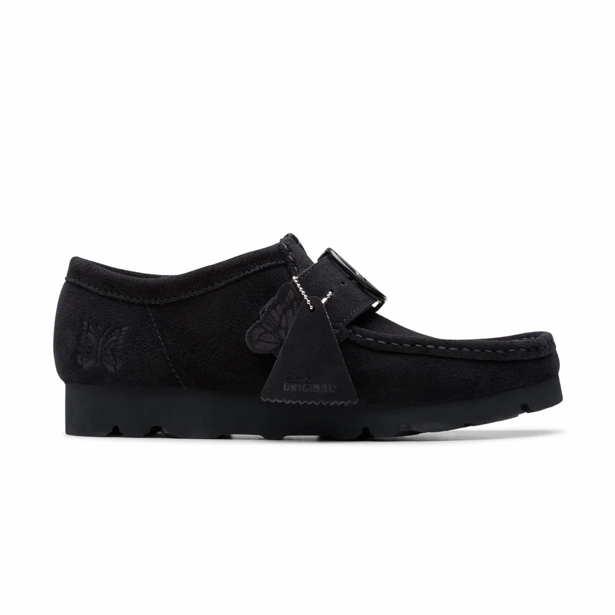   NEEDLES Walla Strap Low 'Black Suede' platform casual dancers' footwear