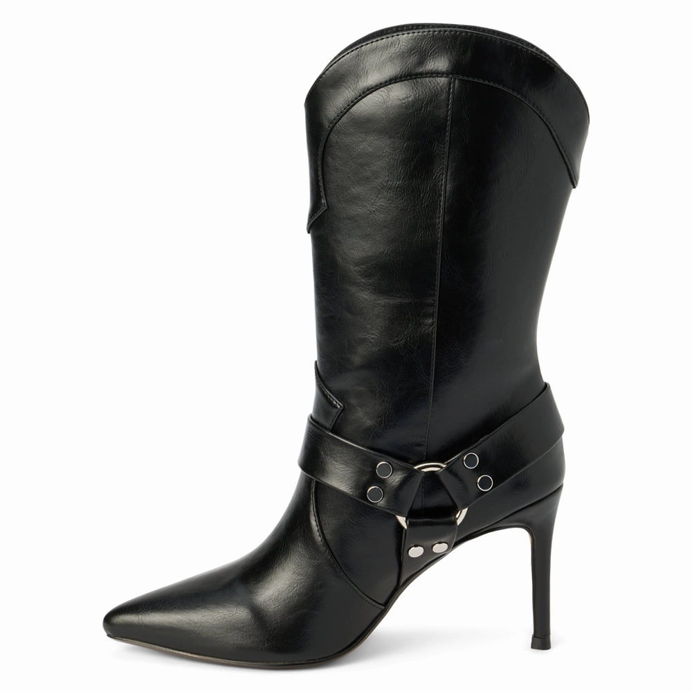 Avaline Pointed Toe Pull On Boots heel - cup