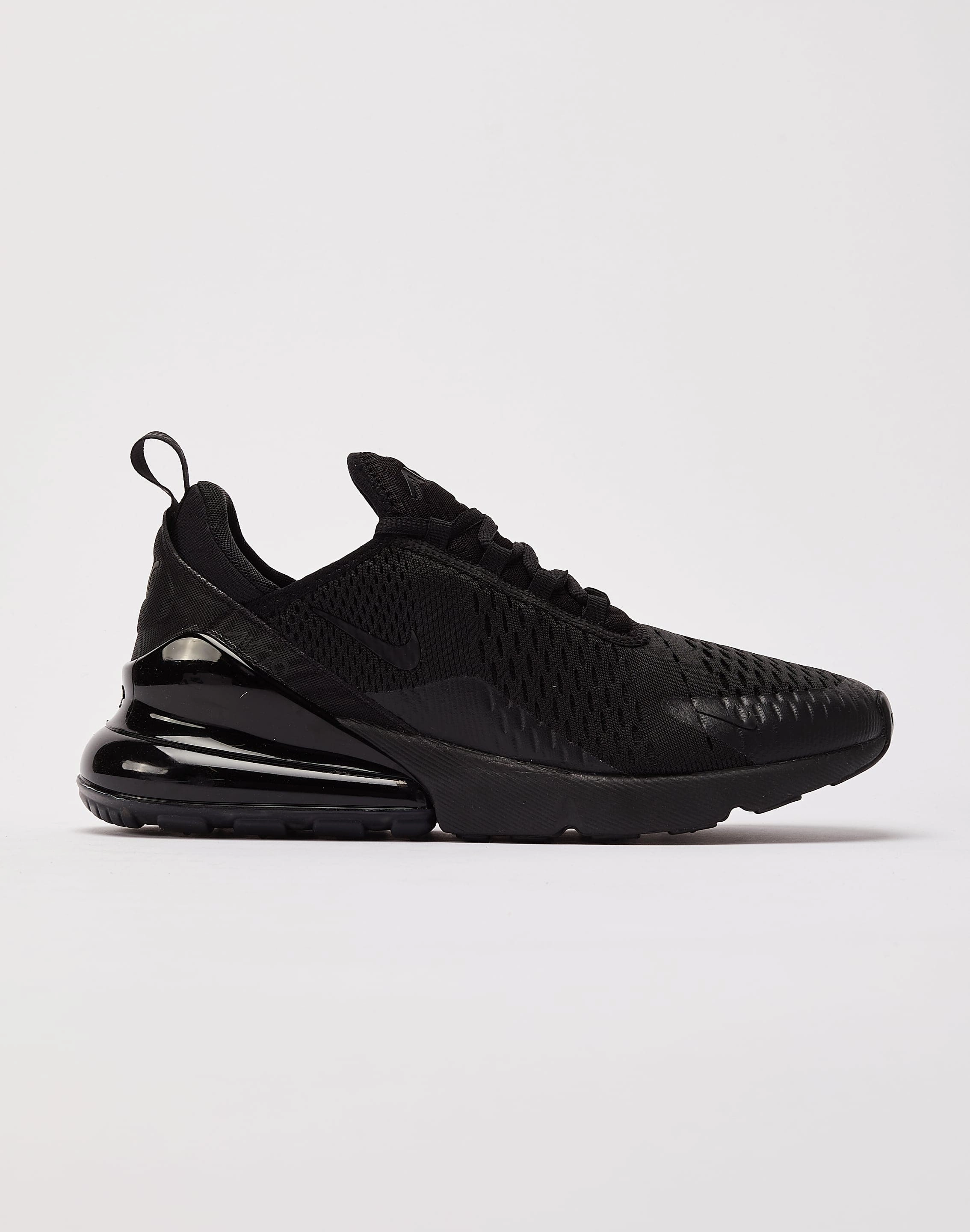 Nike Air Max 270 men's sports shoes running on a rubber track shoes