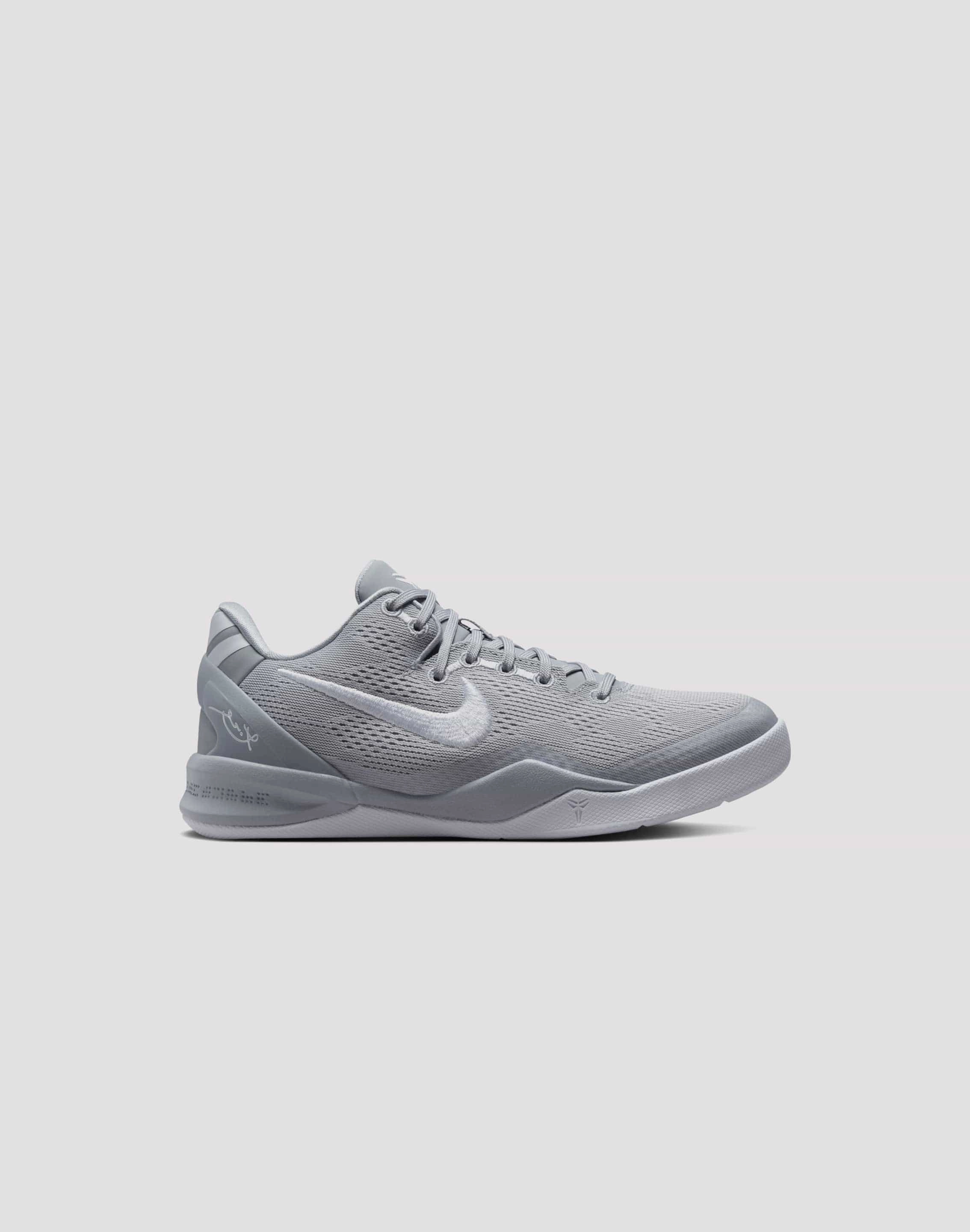 Nike Kobe 8 Protro 'Wolf Grey' Grade-School Rubber Traction hook and loop closure