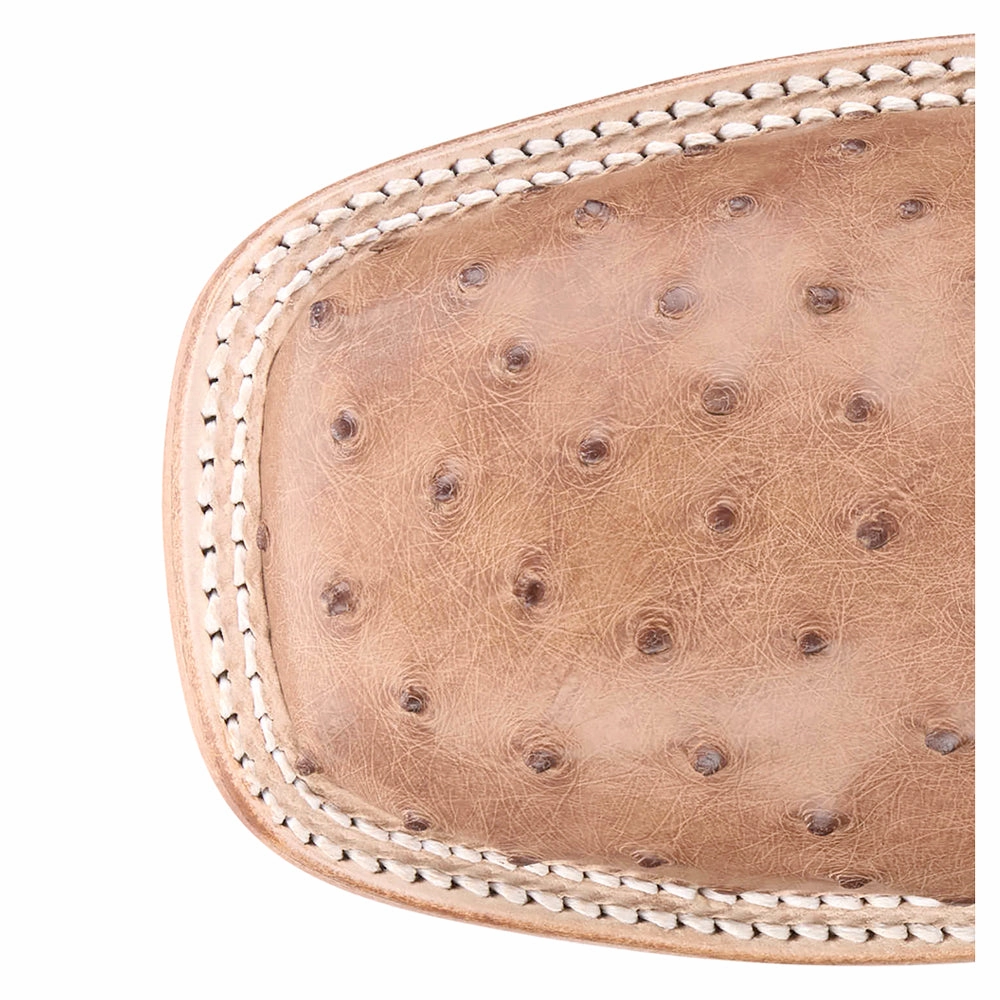 Moseley 11 Inch Full Quill Ostrich Square Toe Cowboy Boots Anti Odor Trail Exploration