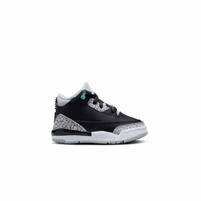 White most durable Toddlers Air Jordan 3 Retro 'Green Glow'